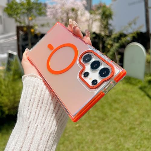 Coque magnétique Galaxy S25+ orange thermo-réactive pour sublimer vos journées urbaines