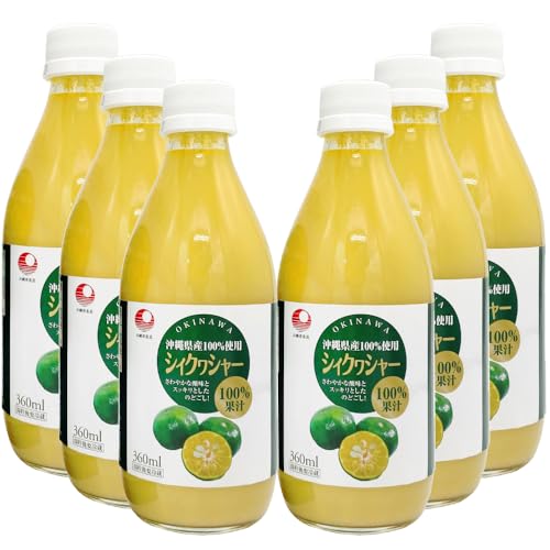 比嘉製茶 シークヮシャー100%果汁(シークワーサージュース) 360ml 6本セット
