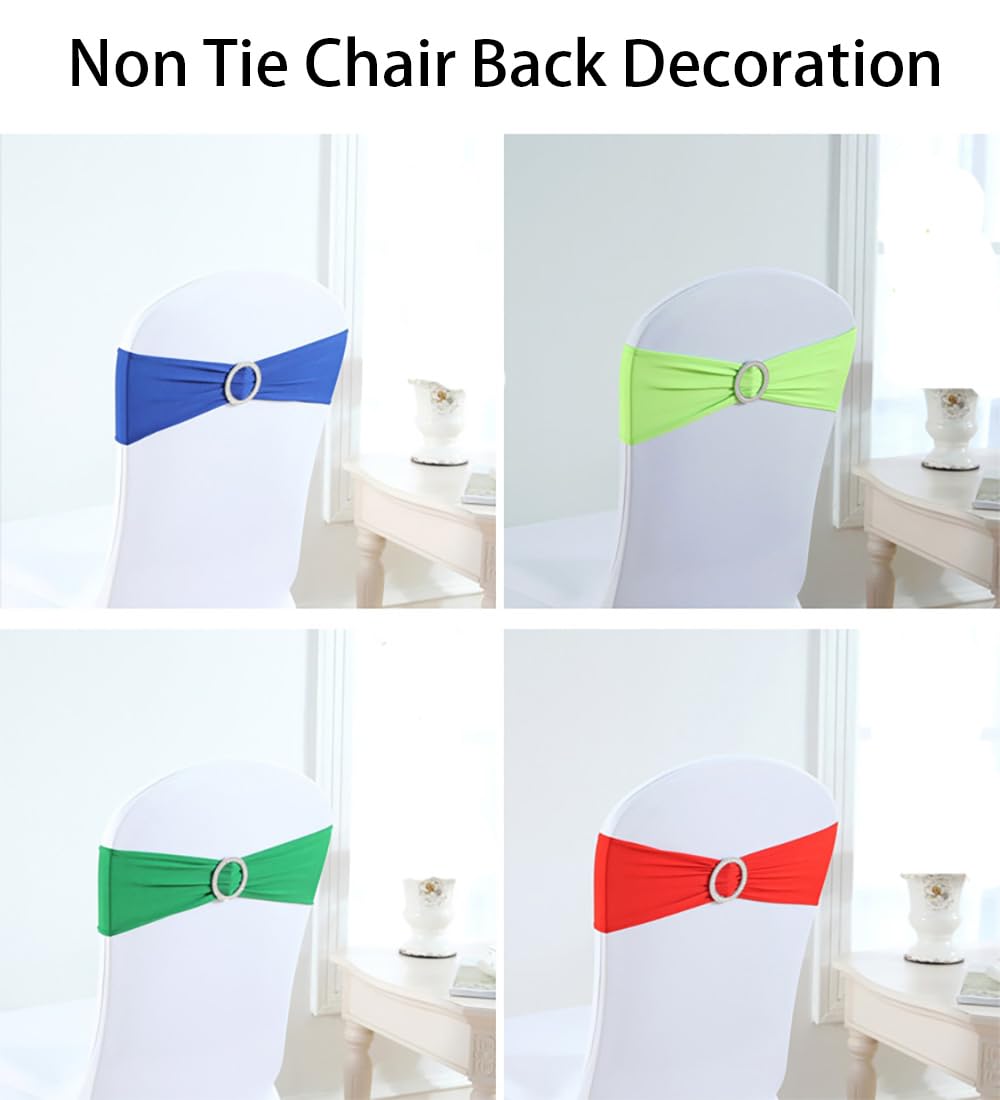 Set di 4 coprisedia lungo elasticizzato, in spandex, antipolvere, per sedie da pranzo, matrimoni, feste (1#)