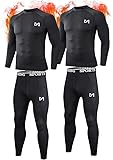 MEETYOO 2er Pack Thermounterwäsche Herren, Skiunterwäsche Herren & funktionsunterwäsche, Atmungsaktiv, Schweißregulierung, Ideal für Winter und Sport unterwäsche