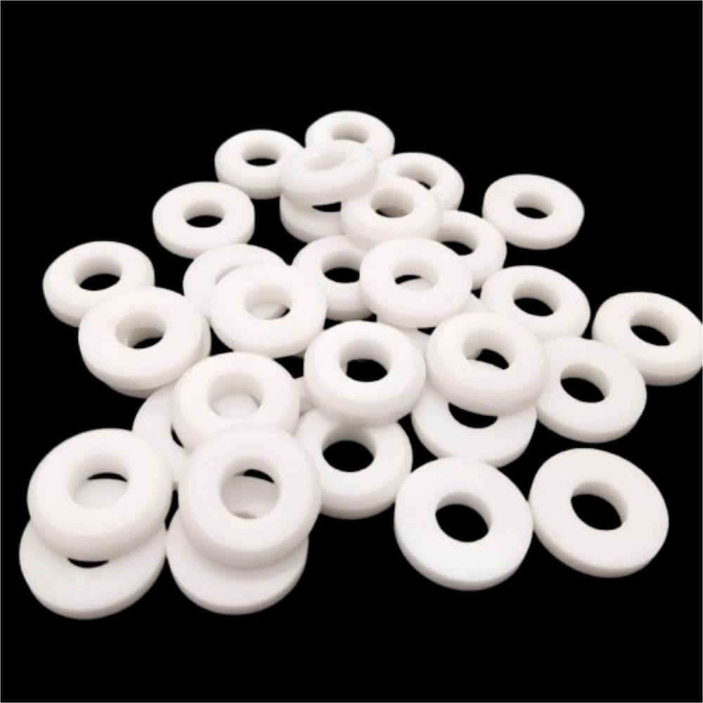 Rondella piatta O-ring ad alta durezza da 2 pezzi, rondelle rotonde con tenuta ad alta temperatura, rondelle in ceramica in ossido di alluminio bianco(M8.5x14x1mm)