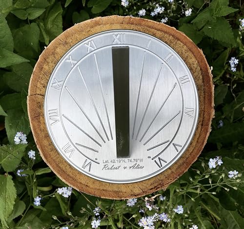 Custom 10th Wedding Anniversary Engraved Sundial Gift for: Parents, Grandparents, Couples, For Him or Her, Tin Anniversary (6x6 Inches)