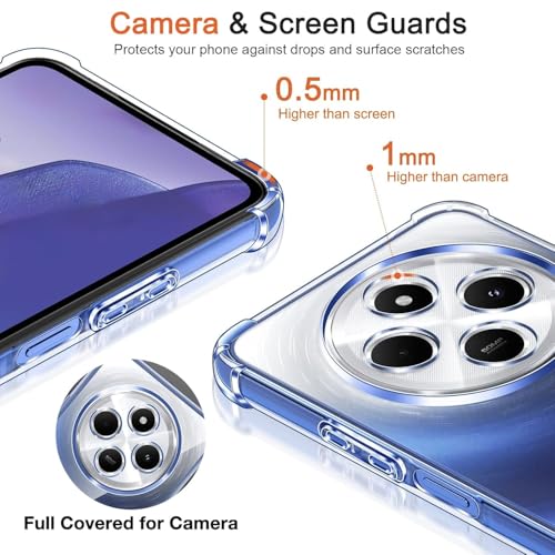 Image of Lustree Compatible with vivo T4 5G Back Cover| Clear + TPU Case with 4 Corner Air Cushion Protection & Camera Protection | Slim& Stylus Cover for vivo T4 5G