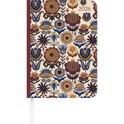  Alpha Edition - Lady Journal Paisley 2026 - Agenda tascabile A6 (11 × 15 cm) con panoramica mensile e area appunti, elegante agenda per lavoro, scuola e uso quotidiano