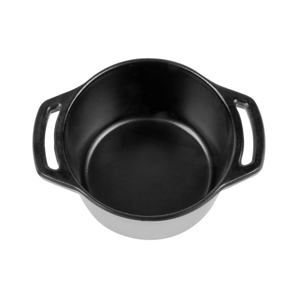 García de Pou - 12 unidades - Mini Cacerolas Con Asas Y Tapa 300 Ml Ø10,5X6,5 Cm Negro Melamina
