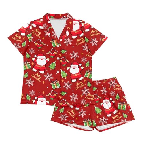 Image of Women's Short Sleeve Sleepwear Pajamas Nightwear with Pockets | skin-friendly breathable material resists pilling fading and deformation after repeated washing