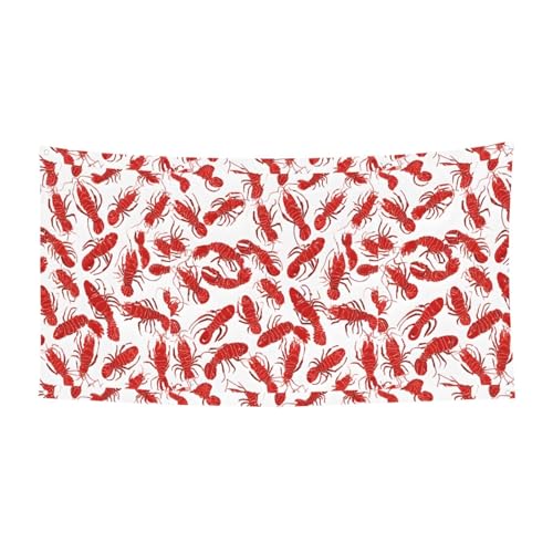 MINDBBDFJ Red Lobster Print Banners And Signs For Outdoor/Indoor,Personalized Banner Customizable Parties Halloween Banner (180x90cm)
