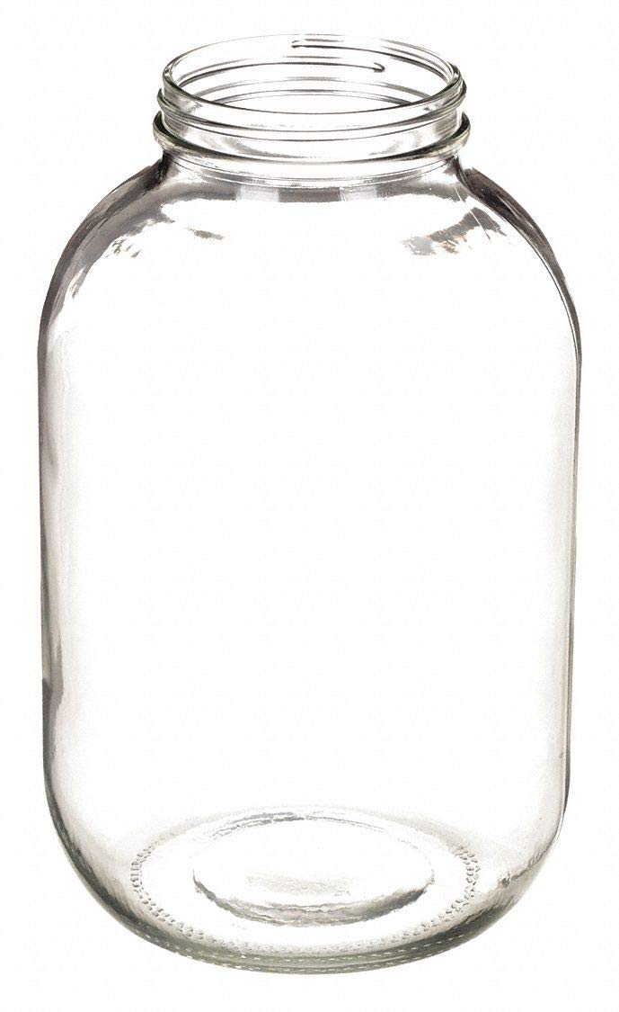 Qorpak Bottle Wide Mouth Glass 128 Oz Clear, PK4