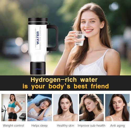 Hydrogen Water Pitcher with Handle: Smart 32 Oz Hydrogen-Enriched Kettle with Dry Electrolysis, Self-Cleaning, Tilt Protection, USB-C Rechargeable - Image 7