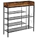 VASAGLE Estante zapatero, Estante para zapatos, para 14 pares de zapatos, para tacones botas, en la entrada, sala de estar, dormitorio, Industrial, Marrón Rústico y Negro LBS018B01