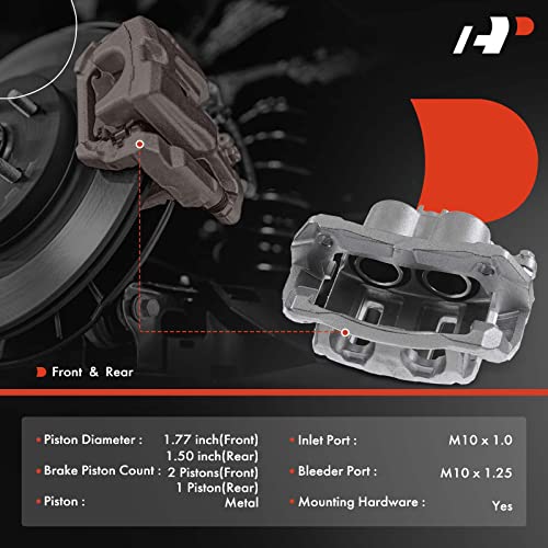 A-Premium Disc Brake Caliper Assembly with Bracket Compatible with Select Honda Models - CR-V 2012-2016 AWD, 2007-2011, Crosstour 2012-2015 - Front and Rear, Driver and Passenger Side