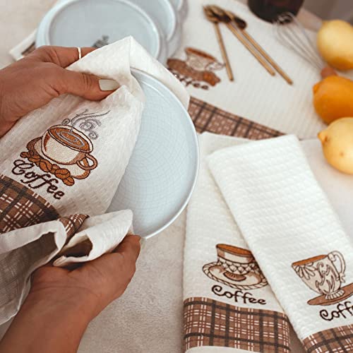 Lavien-Home-Cotton-Kitchen-Towels-Set-of-4-Decorative-Dish-Cloths-Coffee-Embroidered-Coffee-Tea-Towels-16×24-inches Lavien Home Cotton Kitchen Towels Set of 4 Decorative Dish Cloths Coffee Embroidered Coffee Tea Towels 16×24 inches