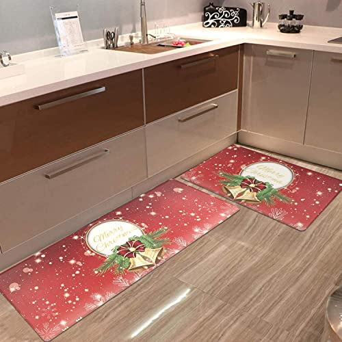 Falflor Christmas Kitchen Rugs And Mats 2Pcs Cushioned Anti-Fatigue Kitchen Floor Mats Waterproof Standing Mats For Sink Kitchen Floor Landury #TOP6