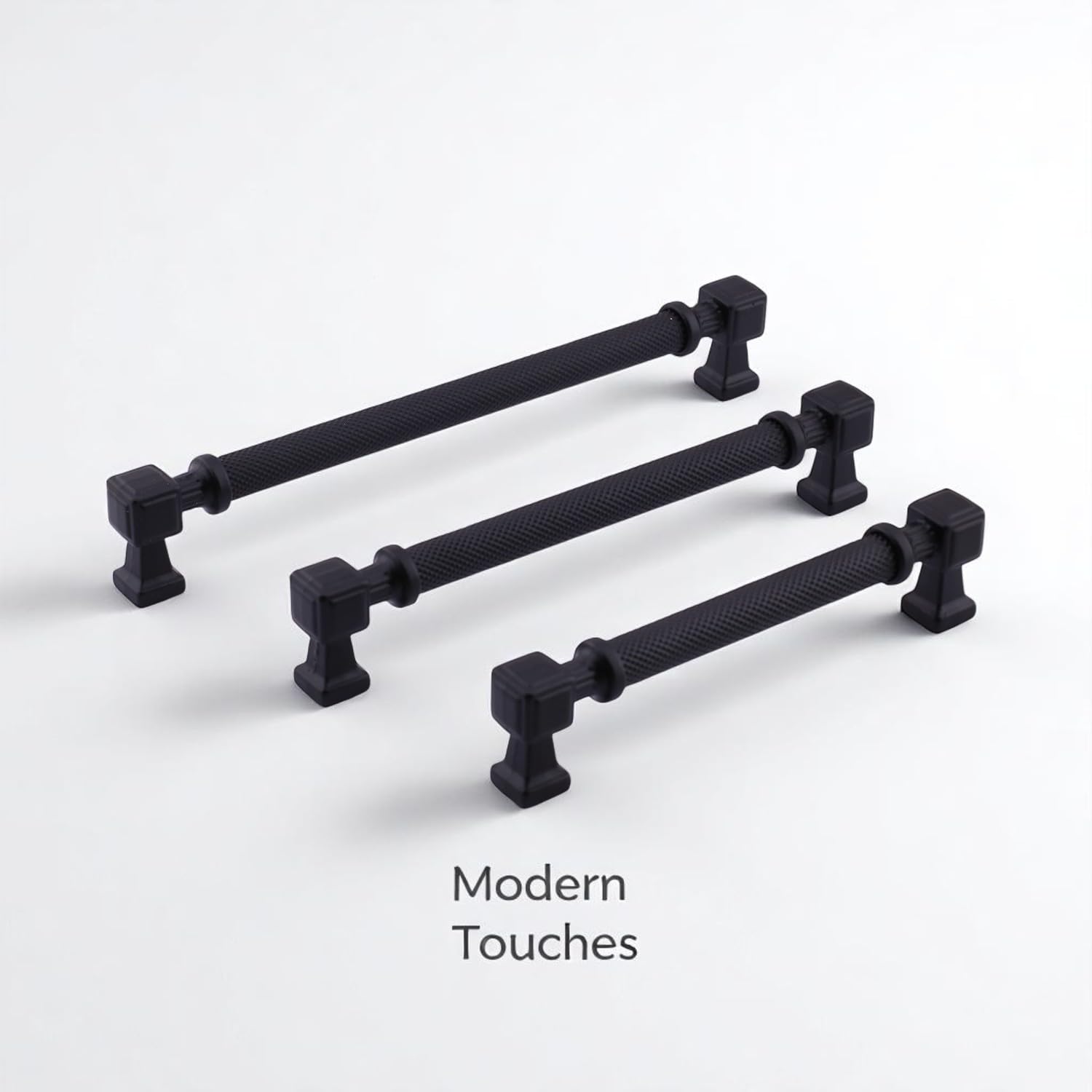 Grip Desenli Mat Siyah Metal Kulp 192 mm Mobilya Çekmece Mutfak Dolabı Dolap Modern Kapak Kulpları