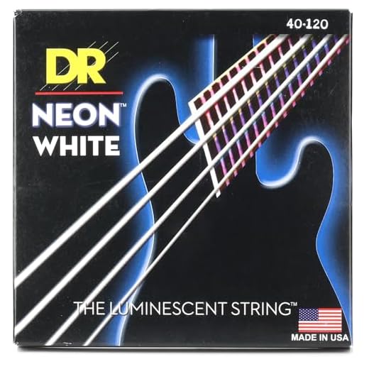 DR Strings Hi-Def Neon Electric Bass Guitar Strings - .040-.120 Light, White
