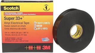 3M Scotch Super 33+ Electrical Tape - 3/4 in x 36 yds, Black, 1 Roll