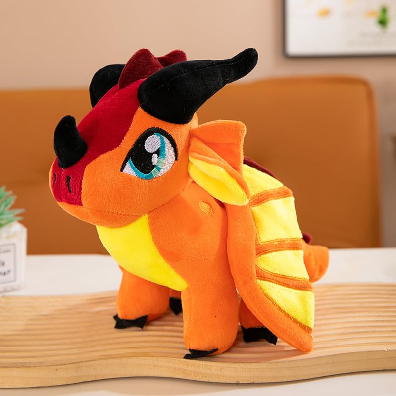 30cm Wings of Fire Dragon Plush Toy,Soft RainWing Dragon Stuffed Animal,Pterosaur Plush Plushies Pillow,Flying Dragons Doll Toy for Fans Figure Gift (Orange)