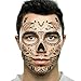 Black Web Sugar Skull Day of the Dead Temporary Face Tattoo Kit: Men or Women - 2 Kits