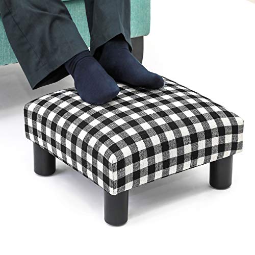 Adeco pequeno otomano – apoio para os pés/apoio para os pés – Arte geométrica – Cuboide e cilindro,