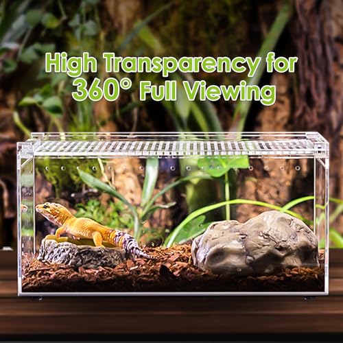 Apatal KA012 Acrylic Reptile Terrarium Enclosure 9.8 Inch X 5.9 Inch X 5.9 Inch Magnetic Tarantula Breeding Box Transparent Insect Habitat thumb #2