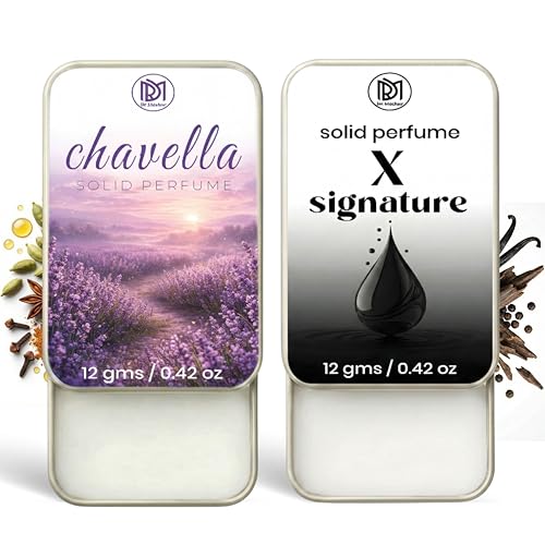 Image of Dr.Mashur Solid Perfume |x signature&Chavella Alcohol Free Wax Perfume Balm, Long Lasting | Pocket Tin 12g, Pack Of 2| Non Greasy Smooth Glide, Travel Friendly Unisex Gifts He Or Her