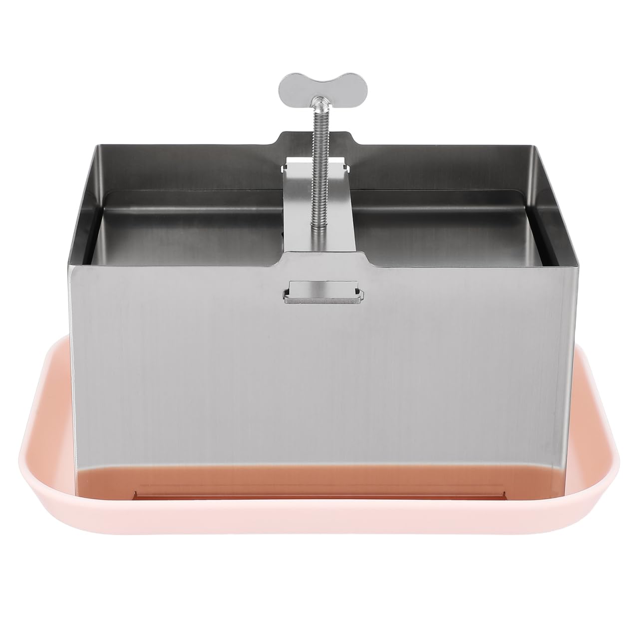 Operitacx Tofu Press Mold, Food Stainless Steel Paneer Maker Mould with Water Drainer, Cheese Making Kit for Shredding Firm or Extra Firm Soybean Curd Pressing Mould Tools