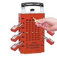 Master Lock 503RED Roter Gruppen-Schlüsselkasten von Latch Tight™, zur Wandmontage oder tragbar für 14 Mitarbeiter