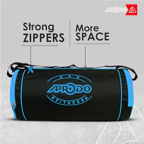 Image of APRODO Polyester PU Coated Sports Duffle /Shoulder /Gym Bag for Men & Women, 23L (18 x 9 x 9) Inch