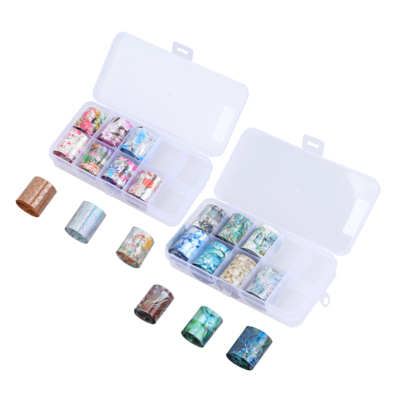 2 Set Stickers Adesivi Per Decorazione Unghie Nail Foil Transfer Per Nail Art Te Design Variabile Adatti Per Donne E Manicure Creativa 50 * 2