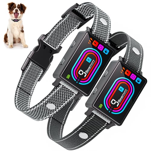 Zaguren Dog Bark Collar 2 Pack, 2025 Smart Bark Collar for Dogs Large Medium Small 5-130 lbs, Bark Collar 9 Adjustable Sensitivity 5 Training Modes, Anti-Bark Training Collar Beeping Vibrator