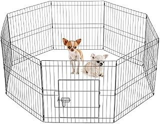 Yaheetech 8 Panel Pet Dog Pen Puppy Playpen Foldable Rabbit Run Cat Duck Cage Fence Indoor/Outdoor 61cm High