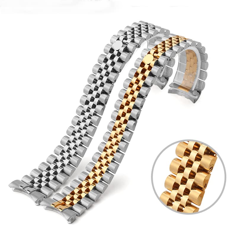Klasyczny pasek do zegarka ze stali nierdzewnej 13 17 20 mm, do roli X Oyster Perpetual DateJust srebrna złota męska bransoletka na nadgarstek