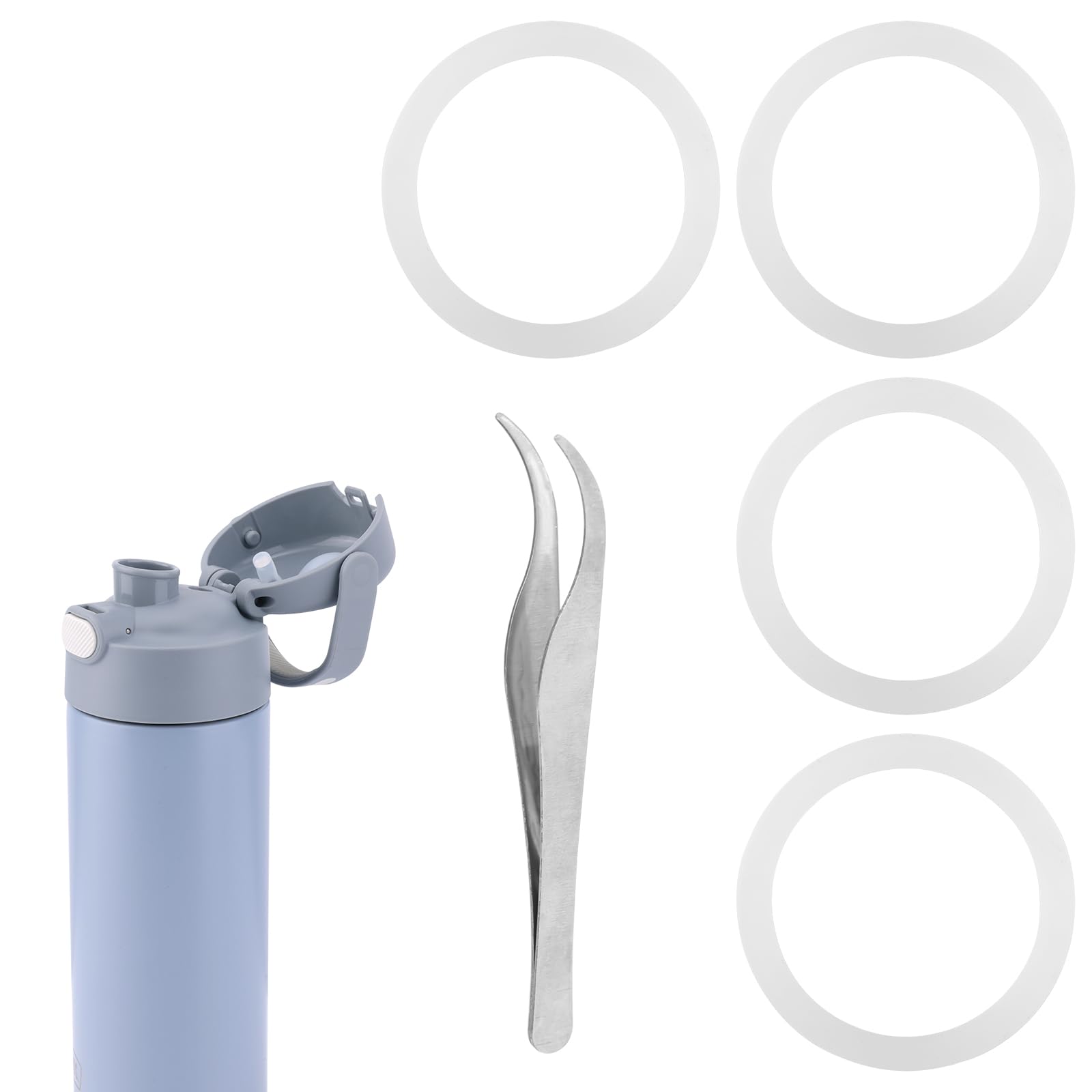 4pcs Bottle Seal Rings, Silicone Water Bottle Gasket Replacement Accessories for Thermos Funtainer 16 oz Stainless Steel Vacuum Insulated Bottle
