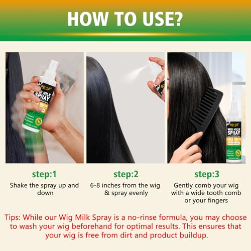 Image of Goiple Wig Milk Spray Wig Spray for Synthetic Hair, Leave-In Conditioner for Hair Wigs, Conditioner & Detangler 2 in 1 Moisturizer, Hydrates & Replenishes Synthetic Wigs Easy Combing (3.4 fl oz)