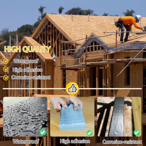 Image of Black Deck Joist Tape,2inx50ft,6-Pack,Joist Tape Decking,Decking Tape | Joist Deck Tape for Joist, Roofs Beams,RV,Doors, and Fences,Waterproof Butyl Joist Tapes,Anti-Corrosion,Weather-Resistan