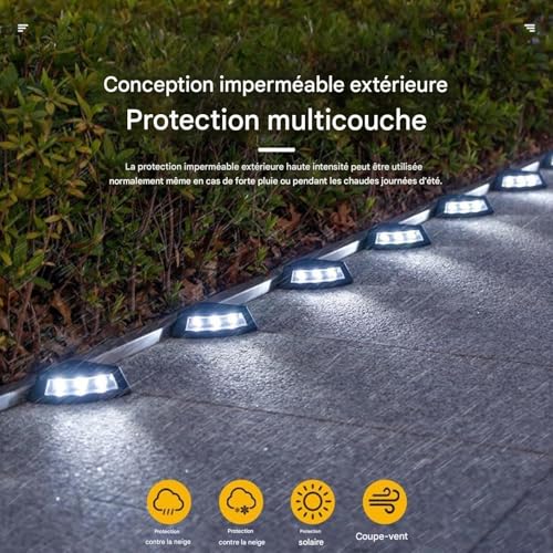 Éclairage marche extérieur solaire IP65 durable pour maison et terrasse