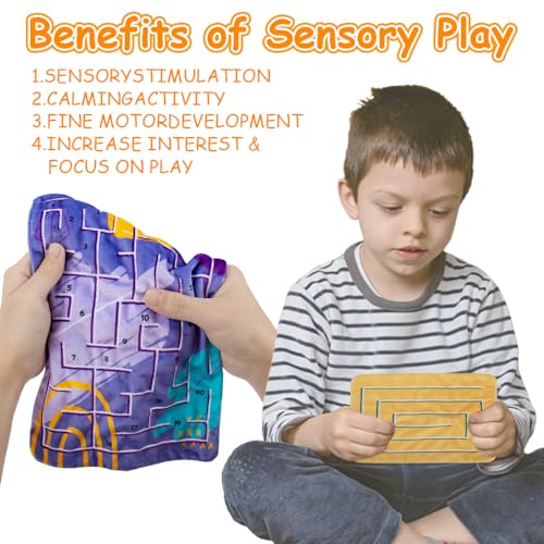5 Pcs Marble Maze Mat Sensory Fidget Stress Relief Toys,Sensory Mat Anxiety Calming Toys,Tactile Sensory Toys for Kids Adults Teens Autism with Special Needs School Classroom Home Supplies,2 Sizes - Image 5