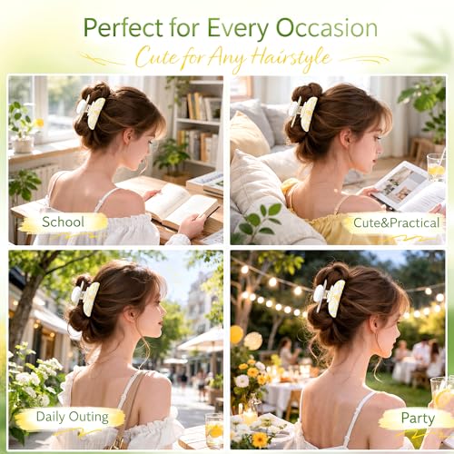 Image of Initial Lemon Hair Clips for Women - Teen Girl Gifts Trendy Stuff, Y2K Accessories Lemon Print Hair Accessories, Wedding Bridesmaid Birthday Valentines Day Gifts for Girls, Letter M