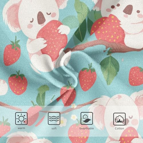 Wusikd Koala Bear Girls' Underwear Cotton Sleeping Strawberry Girls Briefs Soft Toddler Underwear 2T3