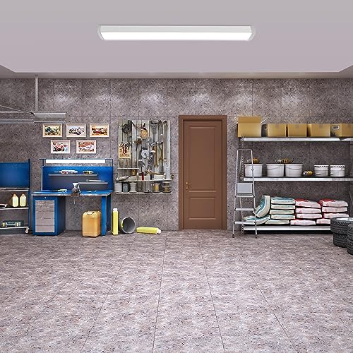 Image of 4FT LED Flush Mount Wraparound Light, with 3 Wattages /3 Lumens /3 CCT Selectable, 55W /65W /75W, 5500lm /6500lm /7500lm, 3000K /4000K /5000K, 4 Foot LED Wraparound Light Fixture for Garage, Office, ETL