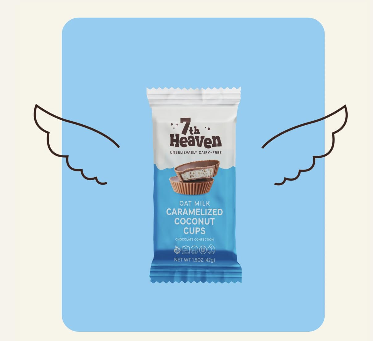 7th Heaven Cup Bundles, 6 Packs - Caramelized Coconut and Hazelnut Cream and Rice Crisp