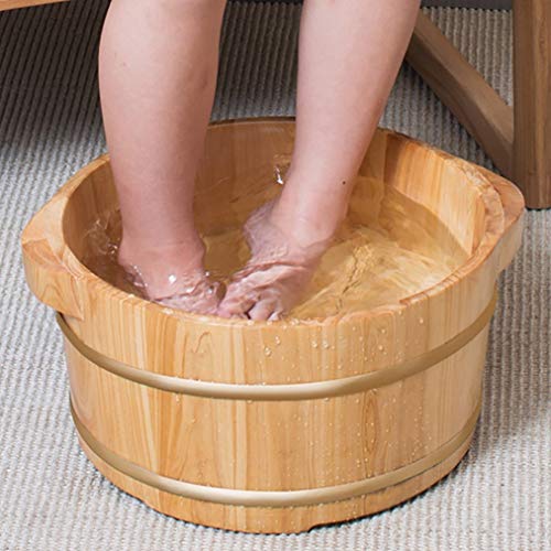 Bañera de madera para pedicure y spa de pies artesanal miniatura 5