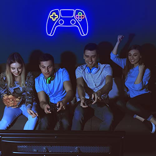 Neon Gamer Controller Sign for Teen Boys Room Decor