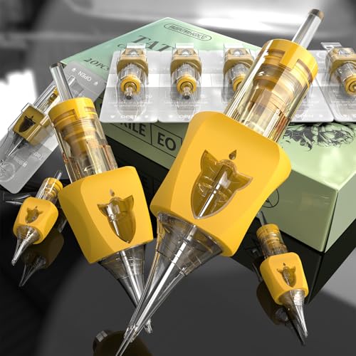 Image of Wormhole Tattoo Needles Rocket 5RS Needle Cartridge #12 Standard 5 Round Shader Tattoo Cartridge Needles 20PCS Disposable Finger Ledge Cartridges 3.5MM Taper for Tattoo Gun Tattoo Supplies 1205RS