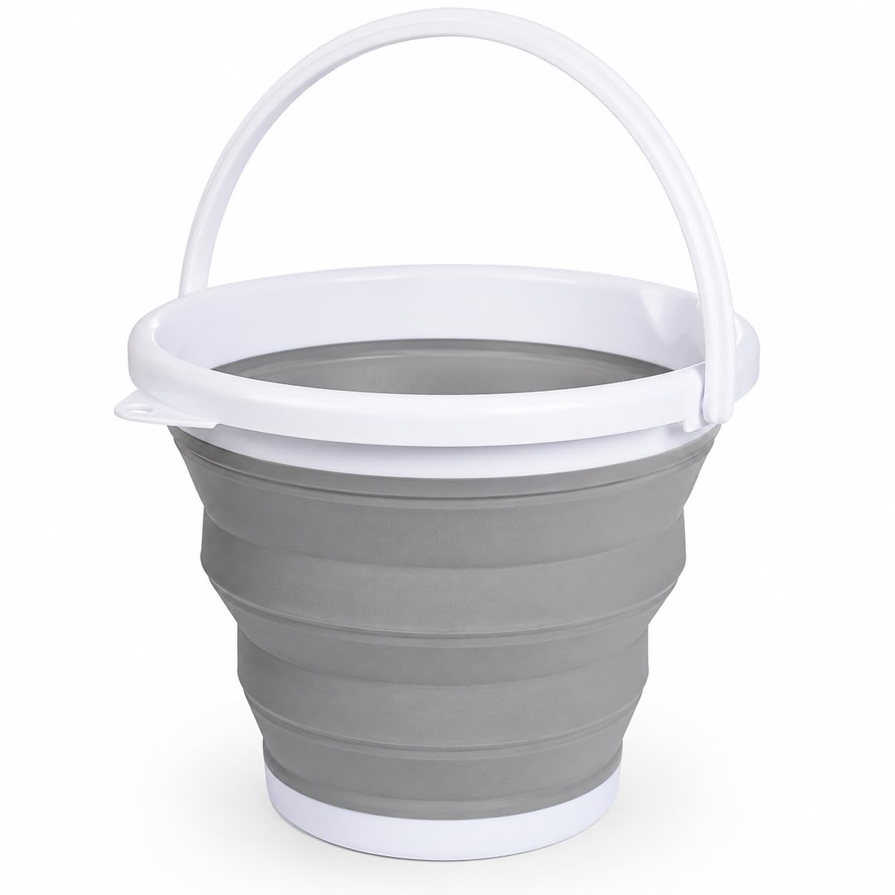 Collapsible Bucket for Cleaning - Silicone Space Saving Folding Bucket with Handle Essentials for Camping or Caravan - Space Saving Foldable Caravan and Camping Essentials (5L)