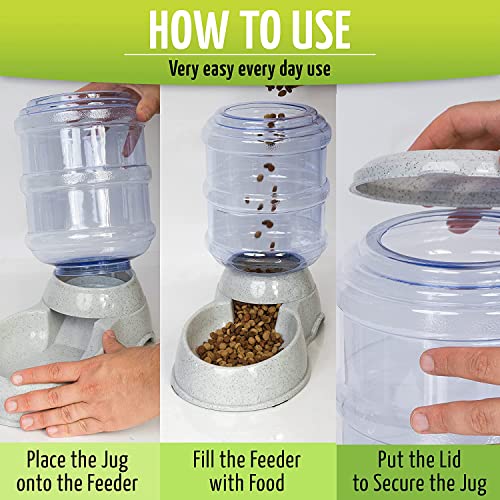 Zone Tech Self-Dispensing Pet Feeder - Premium Quality Durable Self-Dispensing Gravity 1 Gallon Pet Feeder Food Bowl… - Image 6