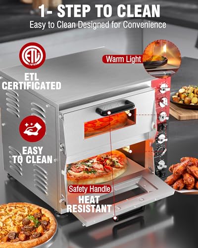 Pyy PYYPSCPO3201SSUS 16 Inch Indoor Electric Double Decker Pizza Oven W/Pizza Stone thumb #4