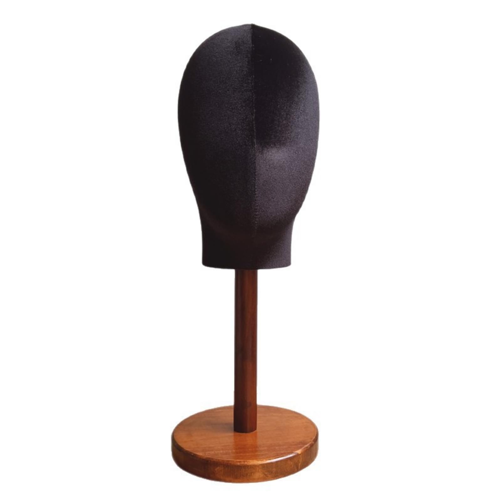Soporte de Exhibición Cabeza de Maniquí Expositor de Sombreros Bustos de Muestra de Terciopelo Negro con Base de Madera Vintage Estable en Superficies