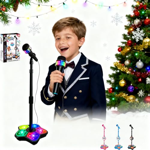 Ersikulu The All-in-One Microphone Toy That Makes Every Day a Concert, All-in-One Microphone for Kids - with Colorful LED Lights, Portable Singing Toy Gift for Christmas & Birthdays