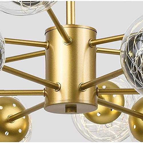 Chandelier Spoutnik E27 aluminium et verre globe 16 lampes - 5